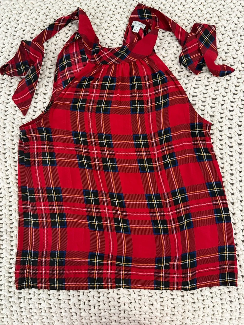 J. Crew Red Plaid Halter Camisole
